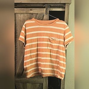 Arizona Pink and White Striped Semi Fit Pocket Tee